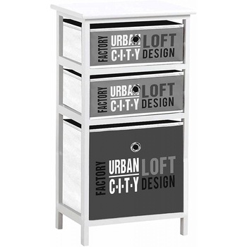 Dulapior de mdf cu 3 sertare baie, modern, inscriptionat, 36 x 32 x 76 cm cm, Douceur d'intérieur Dulapior de mdf cu 3 sertare baie, modern, inscriptionat, 36 x 32 x 76 cm cm, Douceur d'intérieur