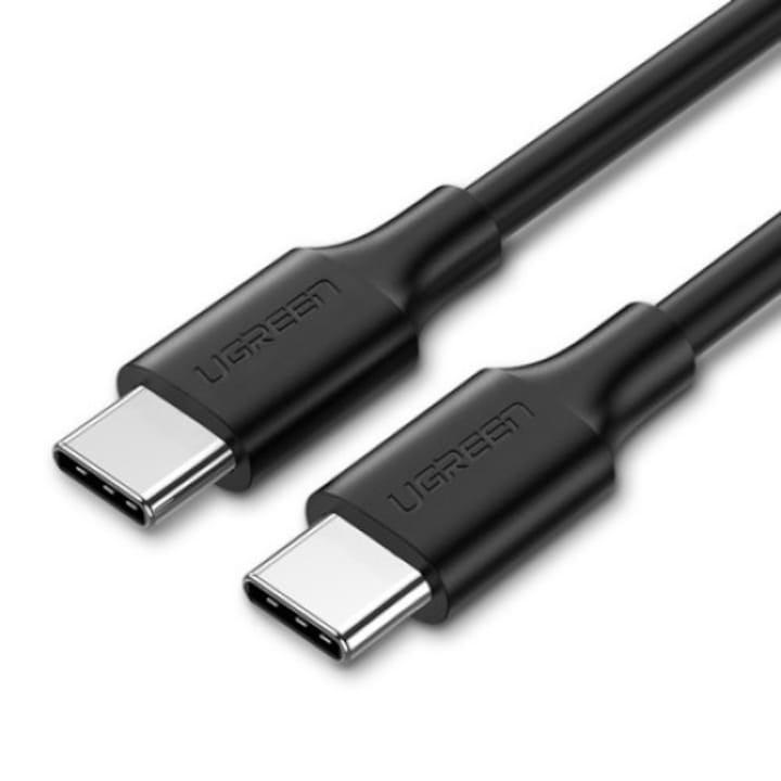 Adatkábel, UGREEN, US287, USB-C - USB-C, Quick Charge 3.0, 3A, hossz 50 cm, 480 Mb/s, fekete, PVC