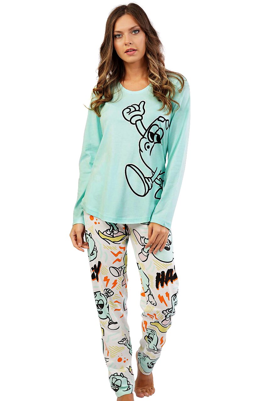 Pijama Dama, Vienetta, Model 'Funny is My Second Name', Culoare Vernil