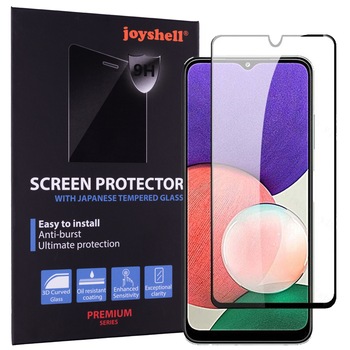 Folie sticla Joyshell pentru Samsung Galaxy A22 4G, Protectie Ecran Full Cover, Full Glue, lipici pe toata suprafata, Negru Folie sticla Joyshell pentru Samsung Galaxy A22 4G, Protectie Ecran Full Cover, Full Glue, lipici pe toata suprafata, Negru