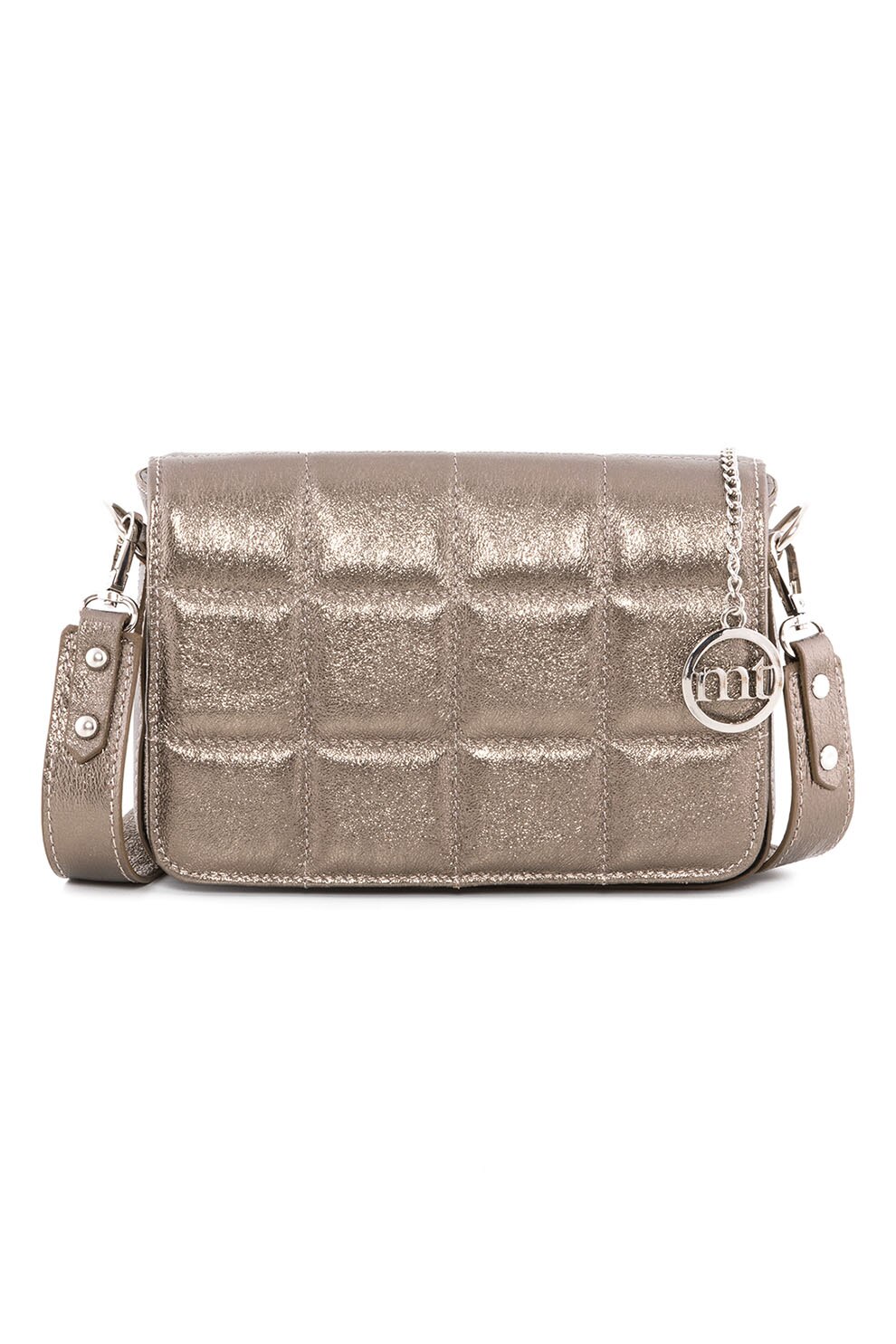 Mia Tomazzi, Geanta crossbody de piele Viterbo, Gri hematit
