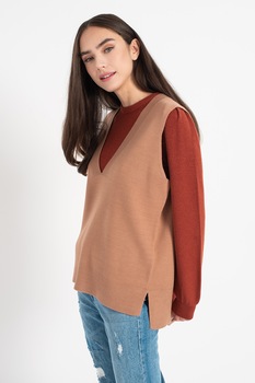 Only, Vesta tricotata cu decolteu in V Dallas, Maro Only, Vesta tricotata cu decolteu in V Dallas, Maro