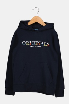 Jack&Jones, Hanorac cu broderie pe piept, Bleumarin Jack&Jones, Hanorac cu broderie pe piept, Bleumarin