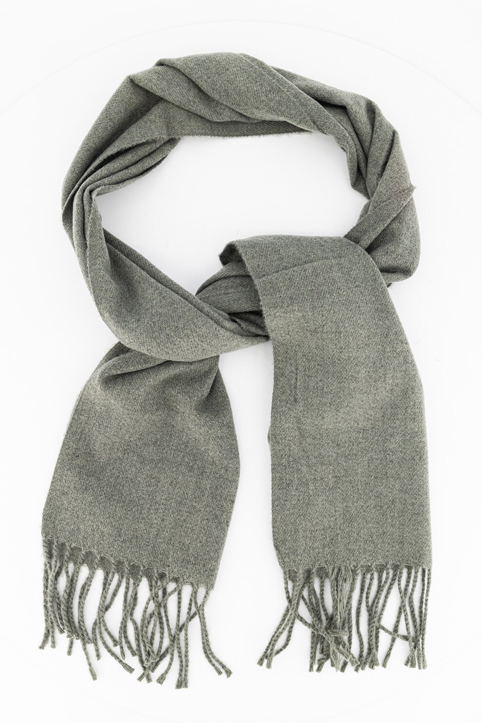 Only & sons, Esarfa din amestec de lana cu franjuri, Gri cenusa