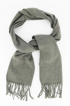 Only & sons, Esarfa din amestec de lana cu franjuri, Gri cenusa Only & sons, Esarfa din amestec de lana cu franjuri, Gri cenusa