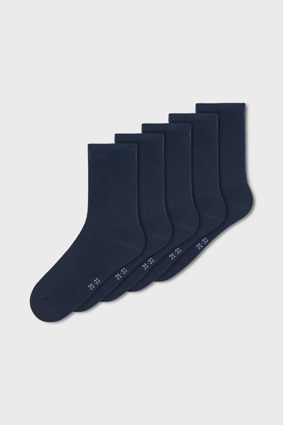 NAME IT, Set de sosete lungi din amestec de bumbac - 5 perechi, Bleumarin, 34-36 EU