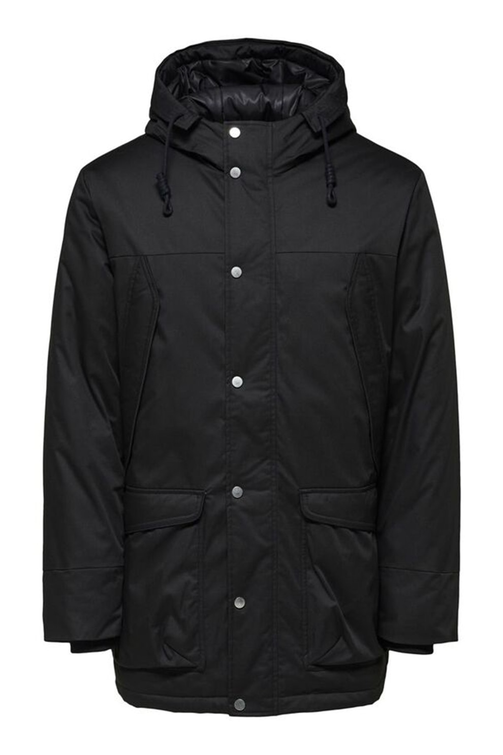 Selected Homme, Geaca cu vatelina si gluga, Negru