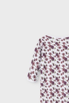 NAME IT, Set de pijamale din bumbac organic cu fermoar - 2 piese, Rosu Bordeaux/Alb NAME IT, Set de pijamale din bumbac organic cu fermoar - 2 piese, Rosu Bordeaux/Alb