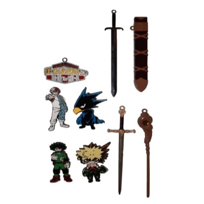 Set brelocuri cu suport, My Hero Academia Todoroki Bakugou, in cutie