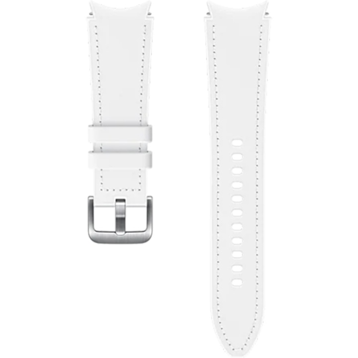 Curea smartwatch Samsung Hybrid Leather Band pentru Galaxy Watch4 Classic, 20mm M/L, White