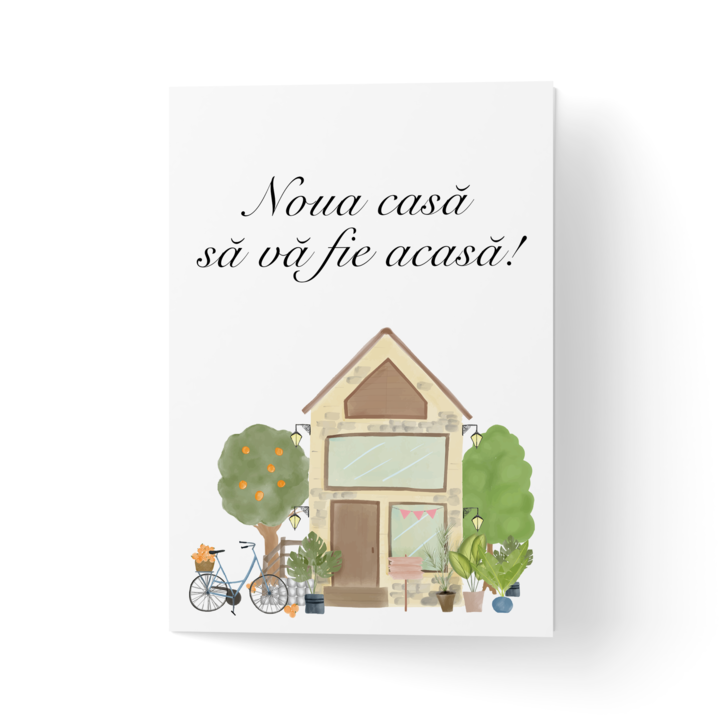 Felicitare 100% reciclata cu plic, hartie texturata premium - casa noua - vara