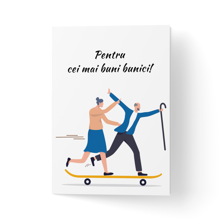 Felicitare cu plic, hartie texturata premium - "Cei mai buni bunici"