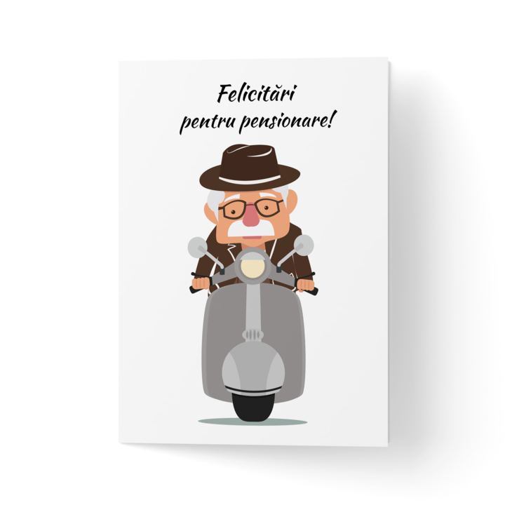 Felicitare cu plic, hartie texturata premium - pensionare el