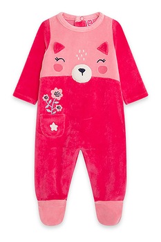 Tuc Tuc, Salopeta cu botosei din fleece cu imprimeu grafic, Roz Tuc Tuc, Salopeta cu botosei din fleece cu imprimeu grafic, Roz