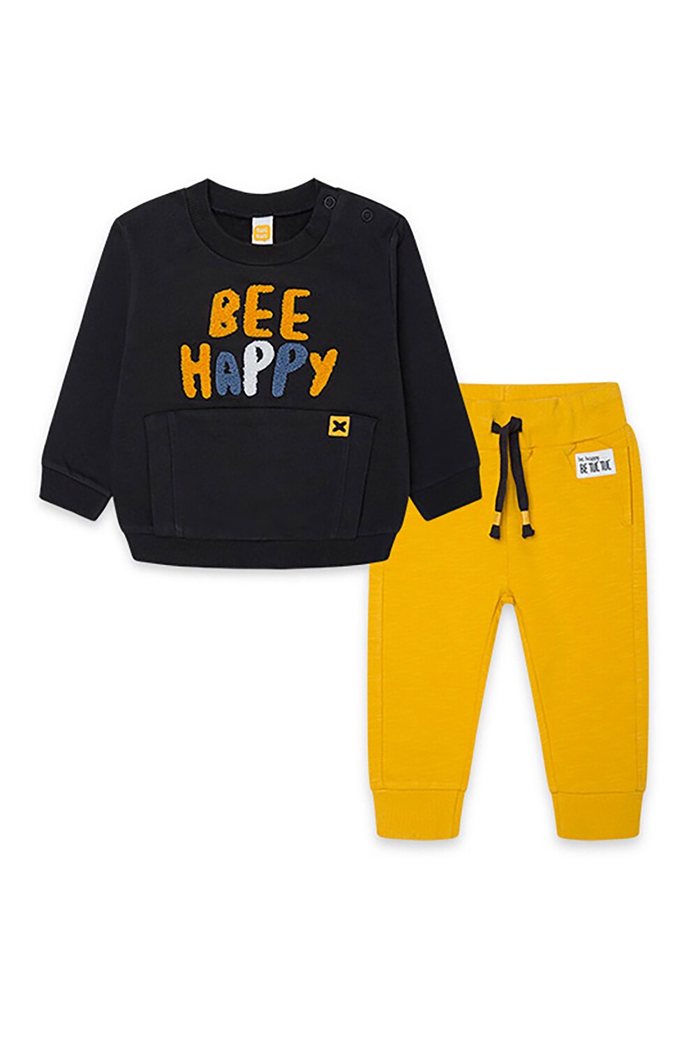 Tuc Tuc, Trening cu aplicatie text, galben sofran, negru, albastru prafuit