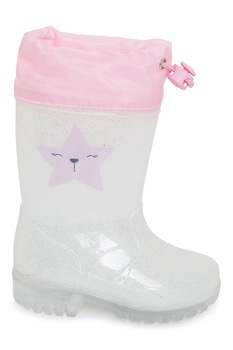 Tuc Tuc, Cizme medii de ploaie, Alb prafuit/Roz/Argintiu Tuc Tuc, Cizme medii de ploaie, Alb prafuit/Roz/Argintiu