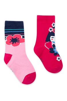 Tuc Tuc, Set de sosete lungi cu model grafic - 2 perechi, Roz/Bleumarin inchis Tuc Tuc, Set de sosete lungi cu model grafic - 2 perechi, Roz/Bleumarin inchis