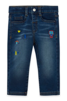 Tuc Tuc, Blugi slim fit cu aspect decolorat, Albastru inchis/Galben/Albastru royal Tuc Tuc, Blugi slim fit cu aspect decolorat, Albastru inchis/Galben/Albastru royal