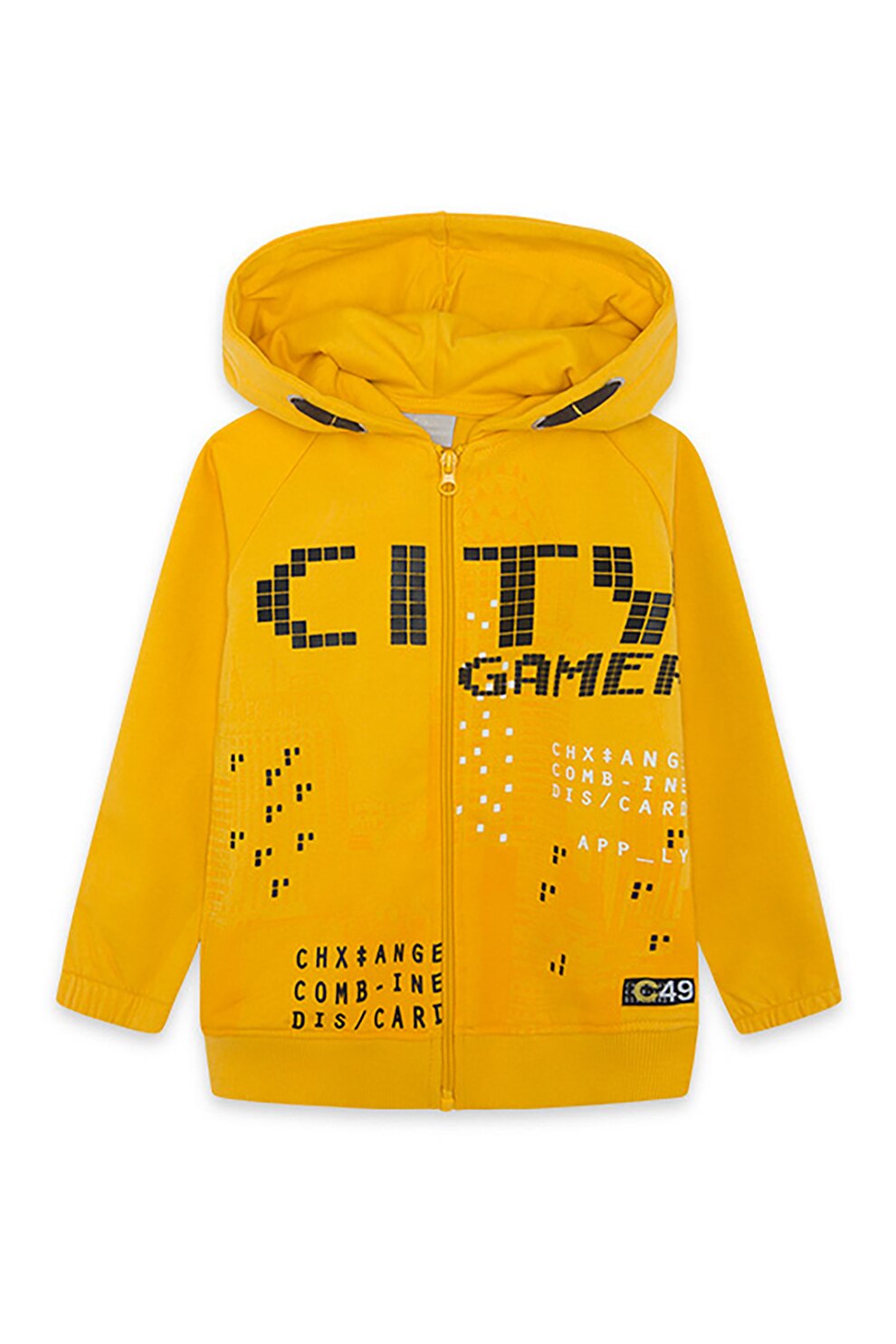 Tuc Tuc, Hanorac de bumbac cu maneci raglan, Galben sofran/Negru