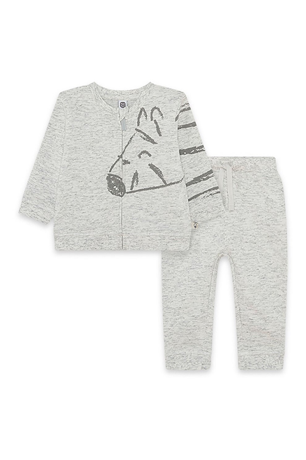 Tuc Tuc, Set de bluza cu imprimeu si pantaloni -2 piese, gri melange, grej