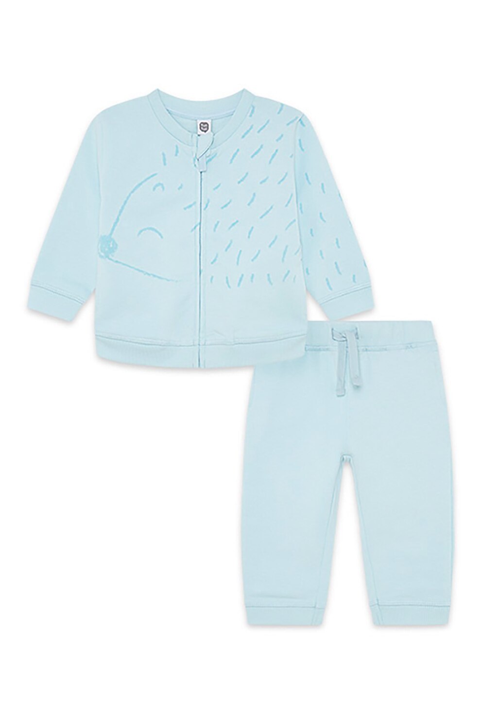 Tuc Tuc, Set de bluza sport cu imprimeu si fermoar si pantaloni -2 piese, Albastru pastel