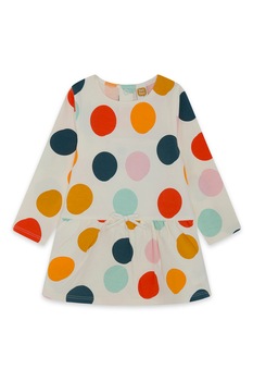 Tuc Tuc, Rochie cu croiala A si buline, Alb prafuit/Bleumarin/Rosu Tuc Tuc, Rochie cu croiala A si buline, Alb prafuit/Bleumarin/Rosu