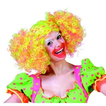 Peruca clown neon cu cozi Peruca clown neon cu cozi