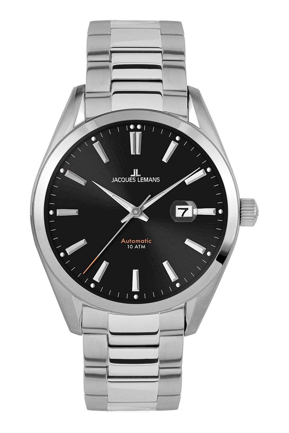 Jacques Lemans, Ceas automatic cu bratara metalica, Argintiu