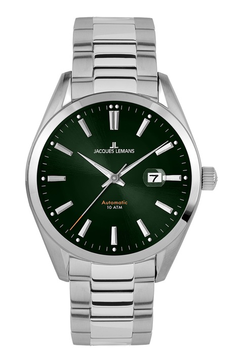 Jacques Lemans, Ceas automatic cu bratara metalica, Argintiu