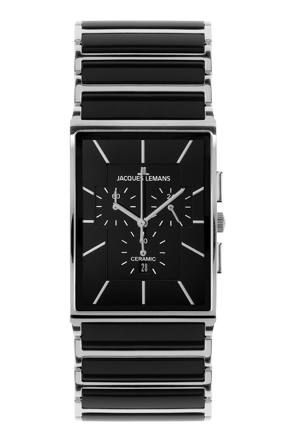 Jacques Lemans, Ceas quartz de otel inoxidabil, Negru/Argintiu