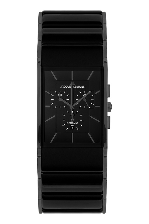 Jacques Lemans, Иноксов часовник с лого на циферблата, Черен