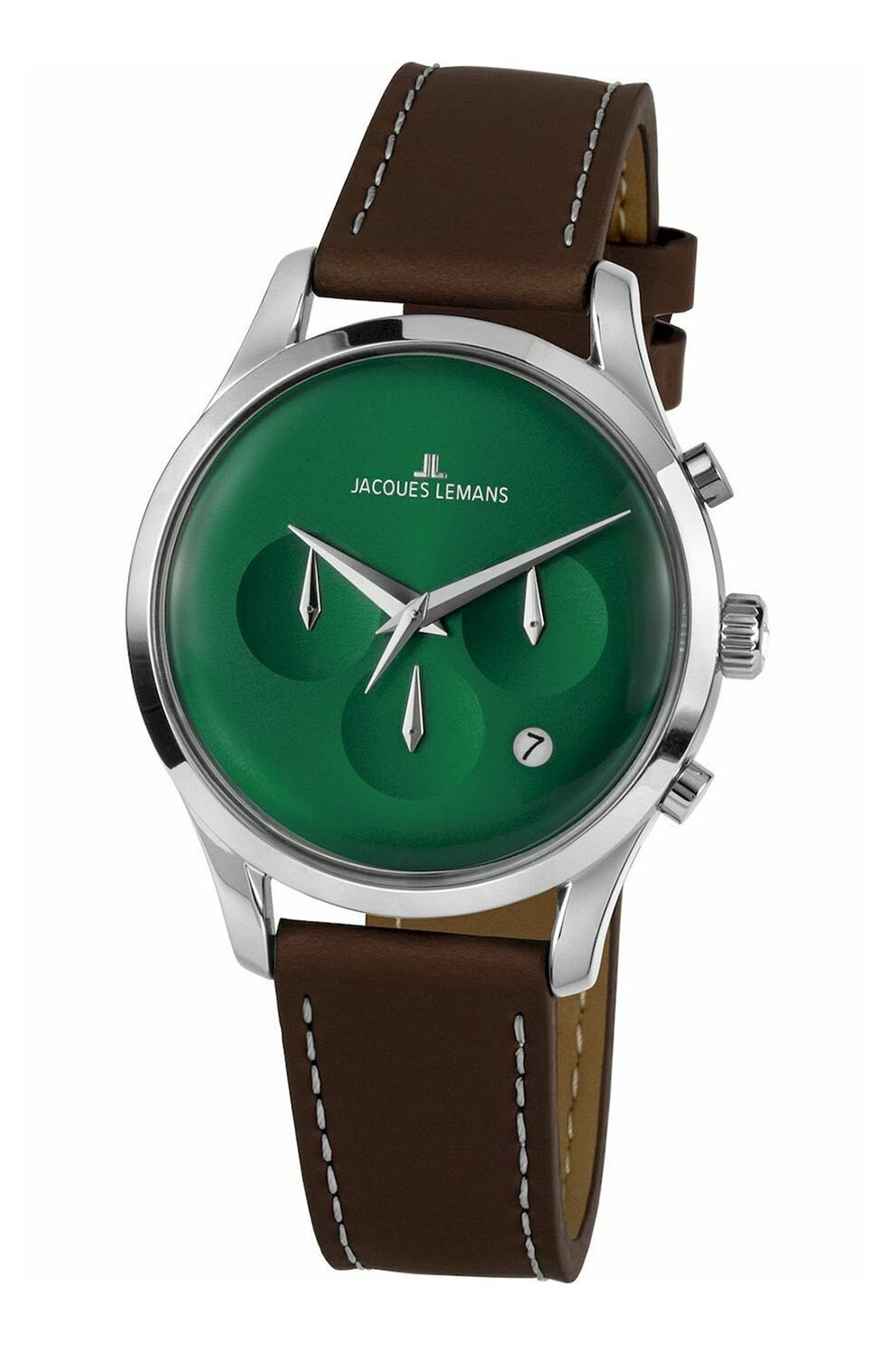 Jacques Lemans, Ceas quartz cu o curea de piele, Maro inchis