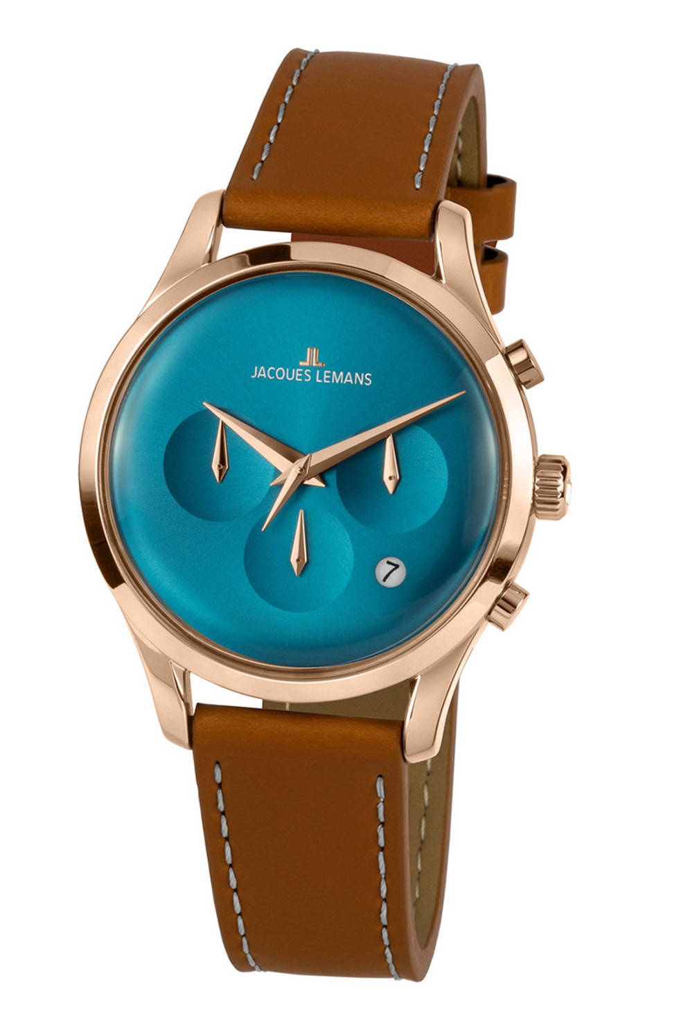 Jacques Lemans, Ceas quartz cu o curea de piele, Ocru