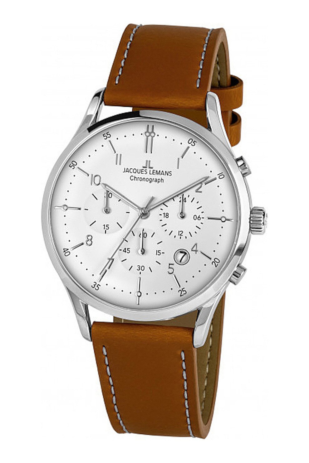 Jacques Lemans, Ceas cronograf rotund, Maro caramel