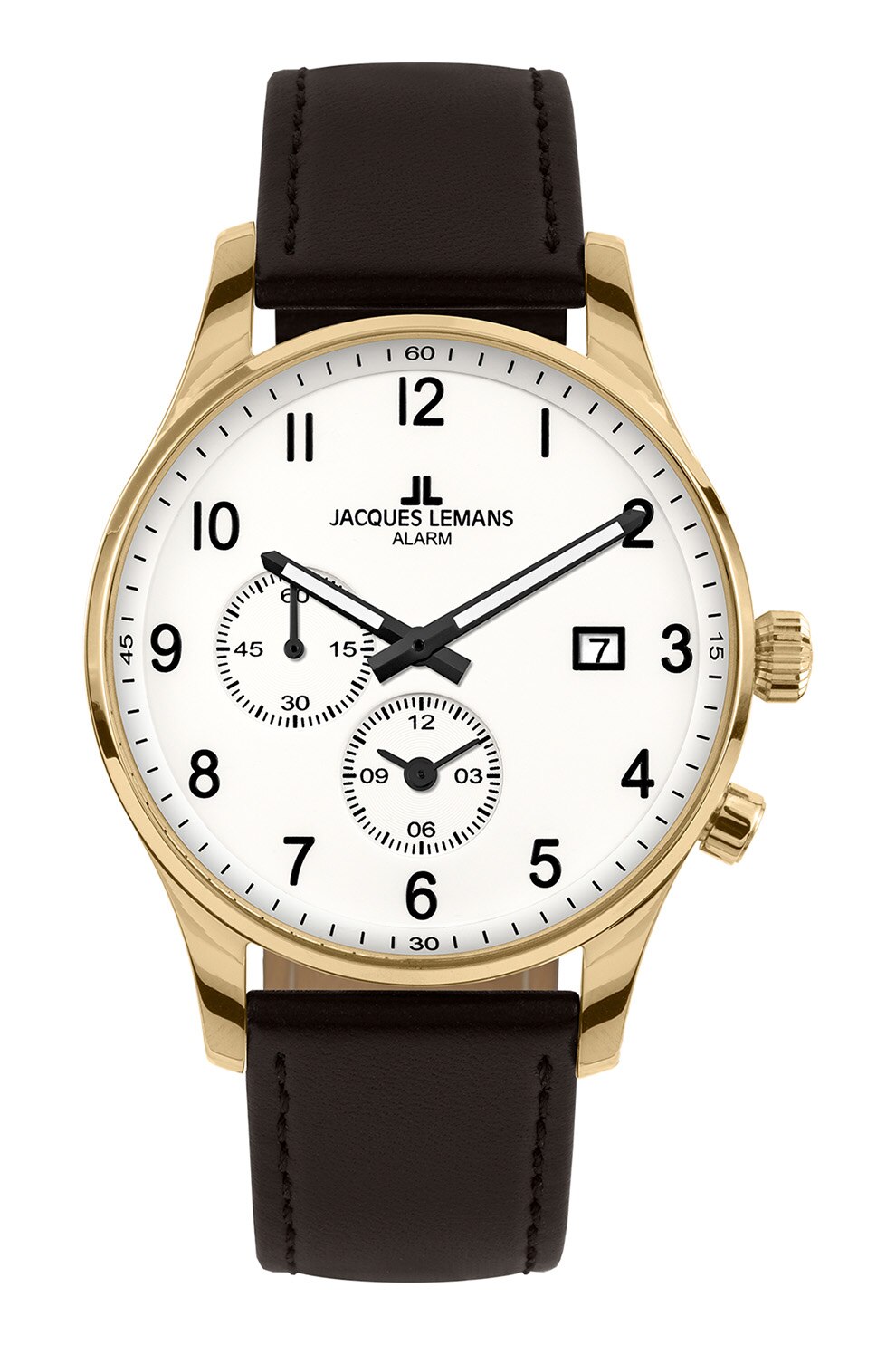 Jacques Lemans, Ceas cronograf cu o curea de piele, Negru