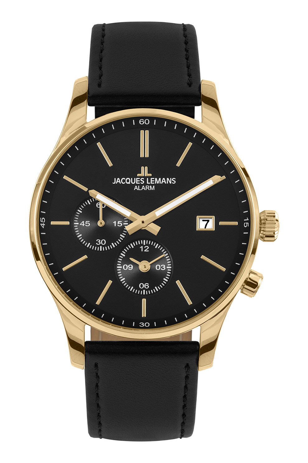 Jacques Lemans, Ceas cu o curea de piele, Negru