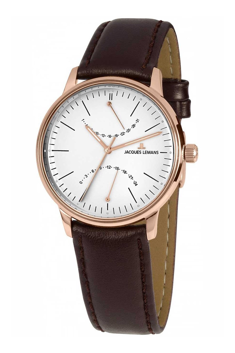 Jacques Lemans, Ceas cu o curea de piele, Maro inchis