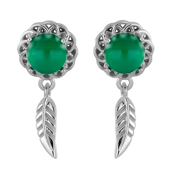 Cercei argint 925 cu onix verde, EVA0050, BeSpecial Cercei argint 925 cu onix verde, EVA0050, BeSpecial