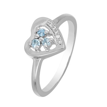 Inel argint inima cu 3 pietre de topaz - IVA0109 15071 Inel argint inima cu 3 pietre de topaz - IVA0109 15071