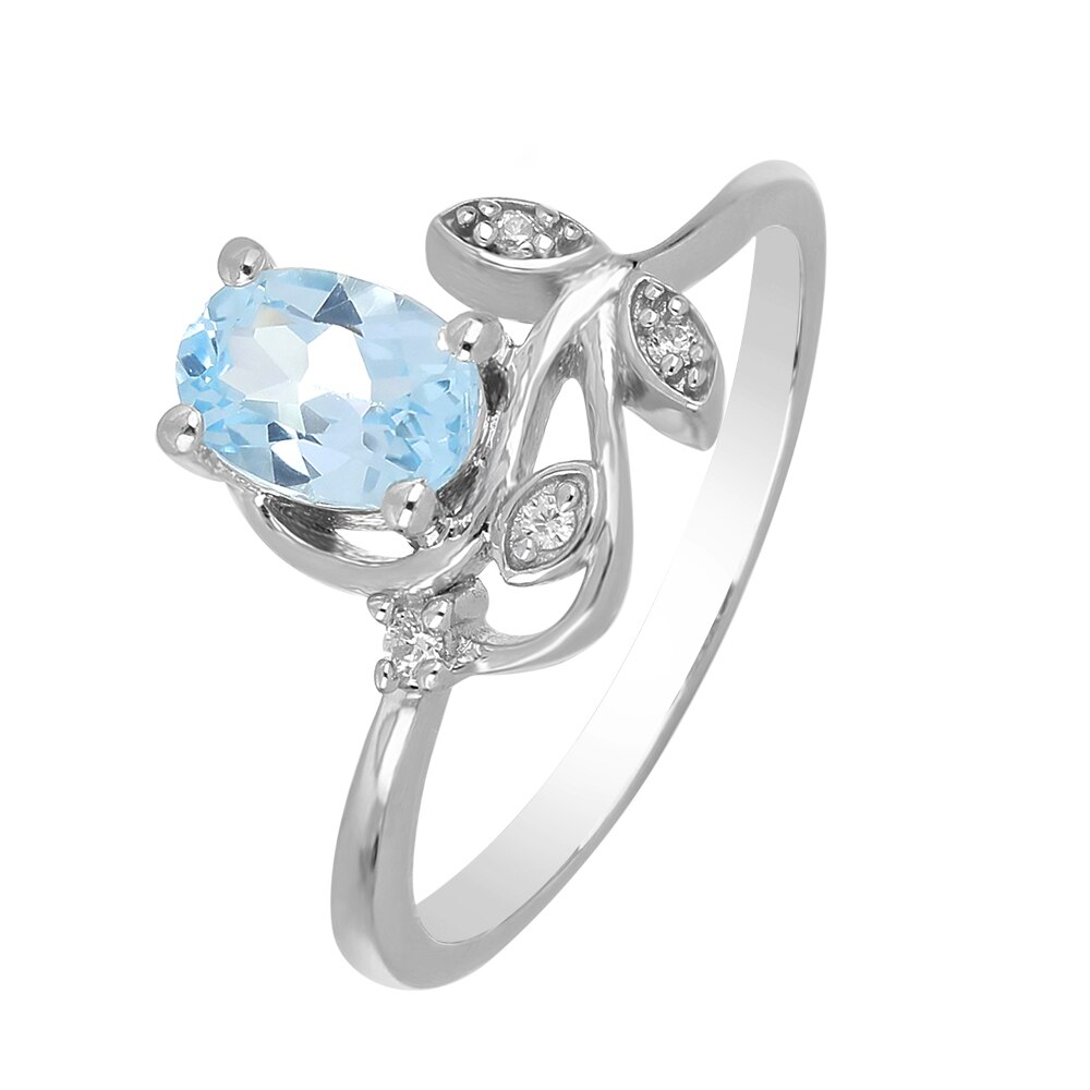 Inel argint floare cu topaz si cristale de zirconiu alb - IVA0093 15014