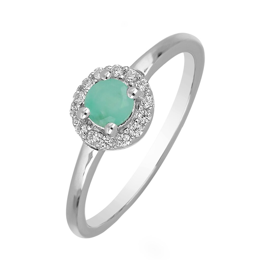 Inel argint cu Emerald si cristale de zirconiu alb - IVA0118 14979