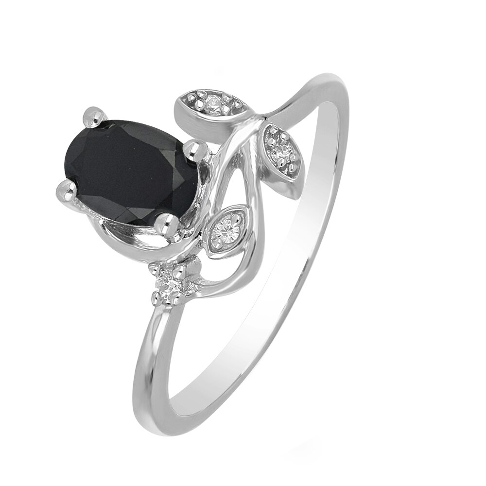 Inel argint floare cu onix si cristale de zirconiu alb - IVA0091 15008