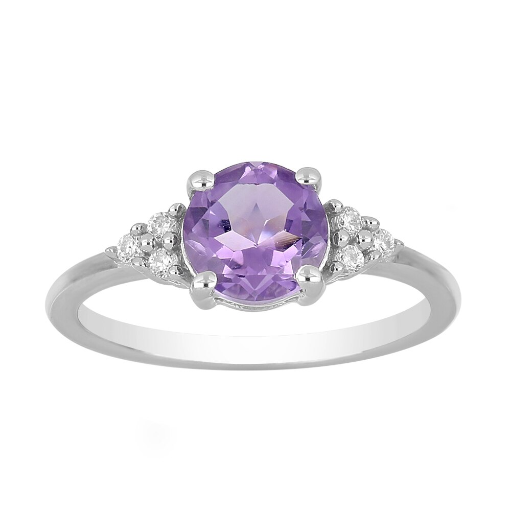 Inel argint cu ametist si 6 cristale de zirconiu alb - IVA0081 14961