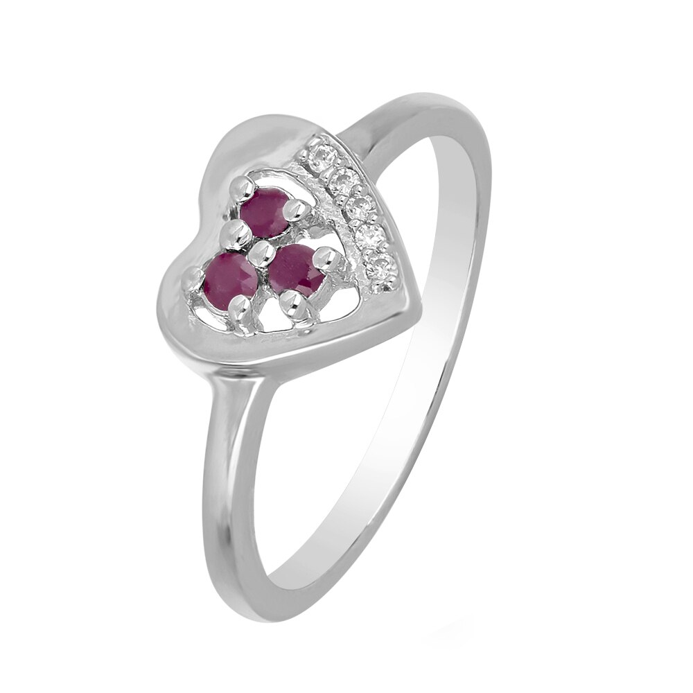Inel argint inima cu 3 pietre de rubin - IVA0108 15068