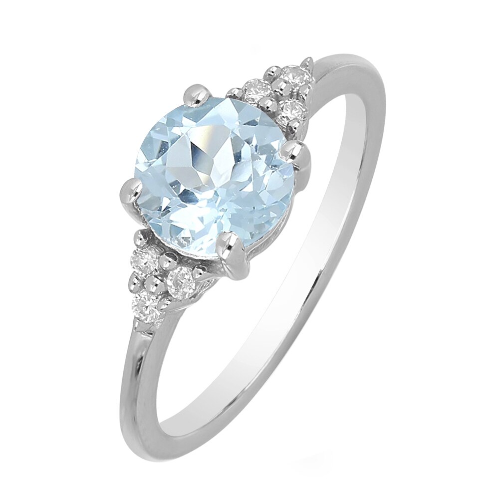 Inel argint cu topaz cer albastru si 6 cristale de zirconiu alb - IVA0084 14970
