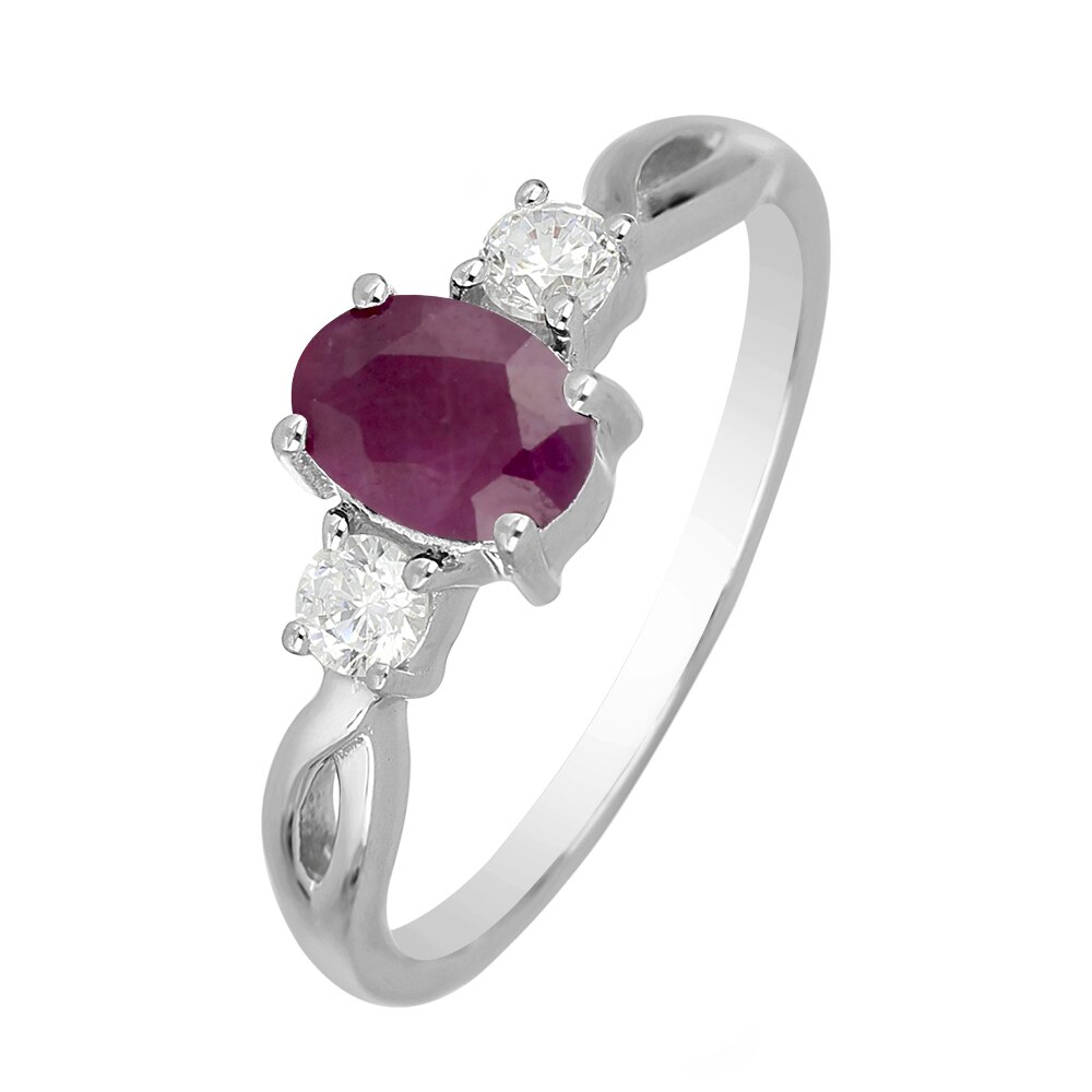 Inel argint elegant cu rubin si zirconiu alb - IVA0089 15003