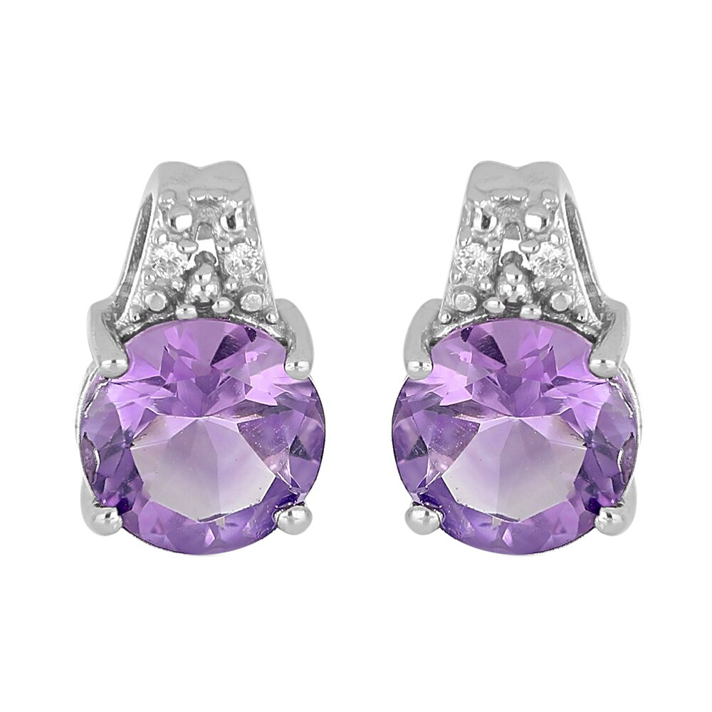 Cercei argint eleganti cu ametist si zirconiu, EVA0071, BeSpecial