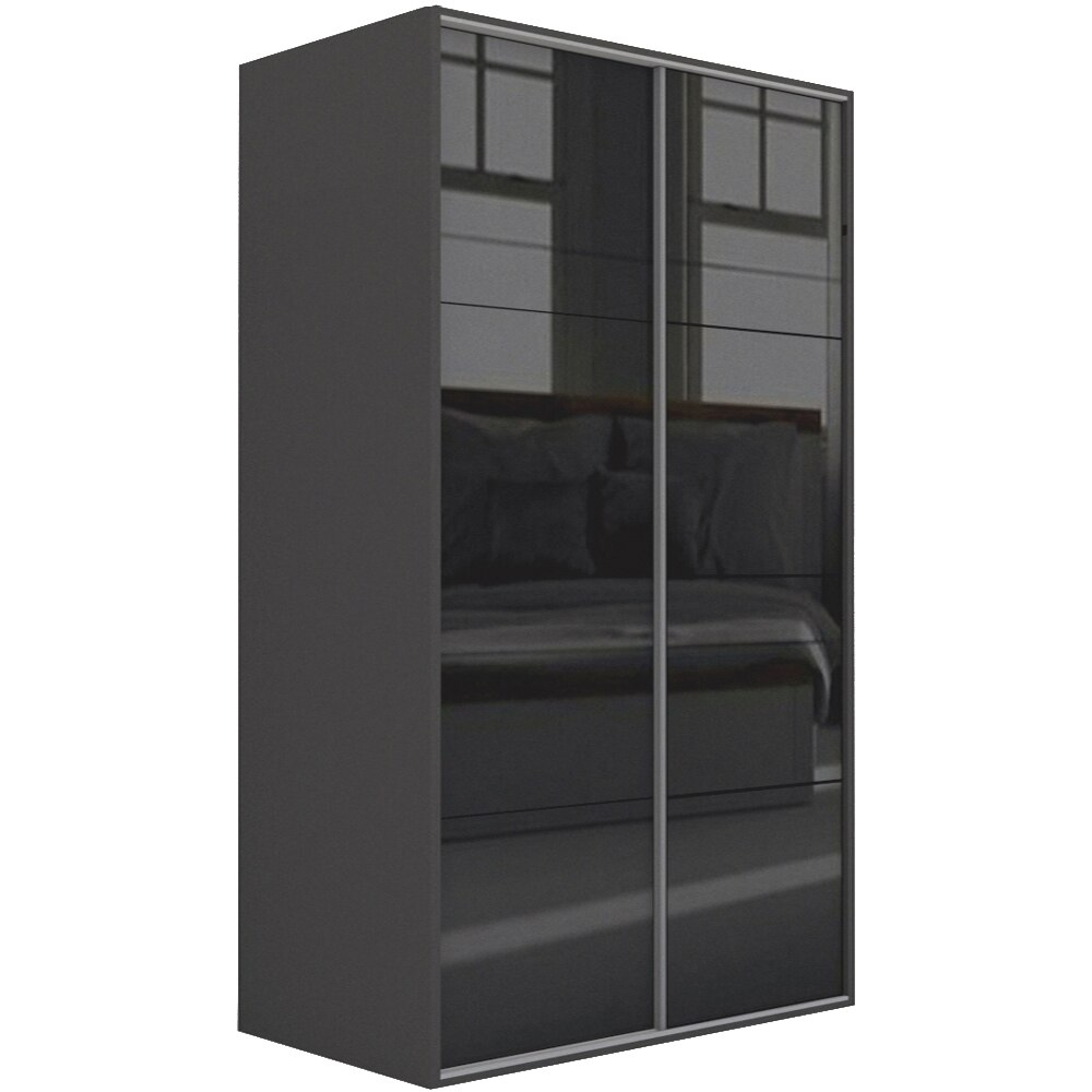 Dressing Genarom LEX B, Gri / Negru Lucios, 171 x 240 x 66 cm