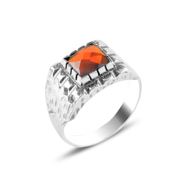 Inel argint cu granat de laborator 15789