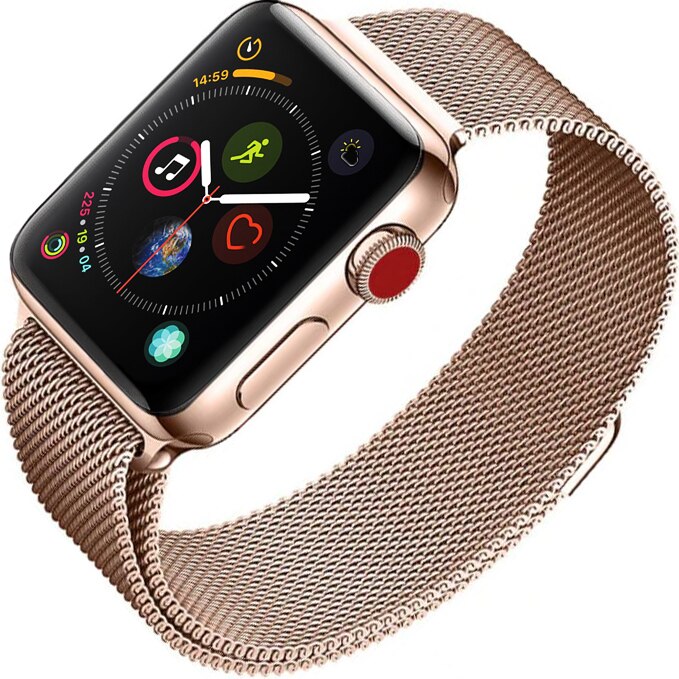 Curea metalica ZAFIT™ Milanese Loop, pentru Apple Watch 7/6/5/4, Display 40/41 mm, Gold Rose